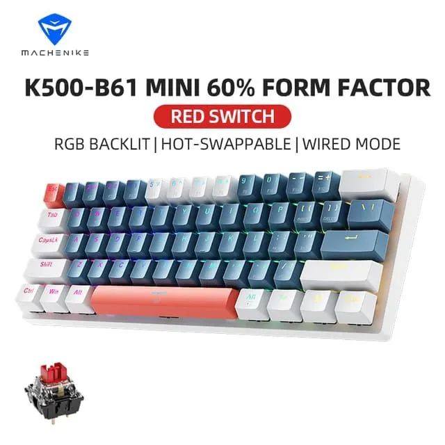 MACHENIKE K500-B61 - Teclado Mecânico (Mini 60%, 61 Teclas)  - Foto 2