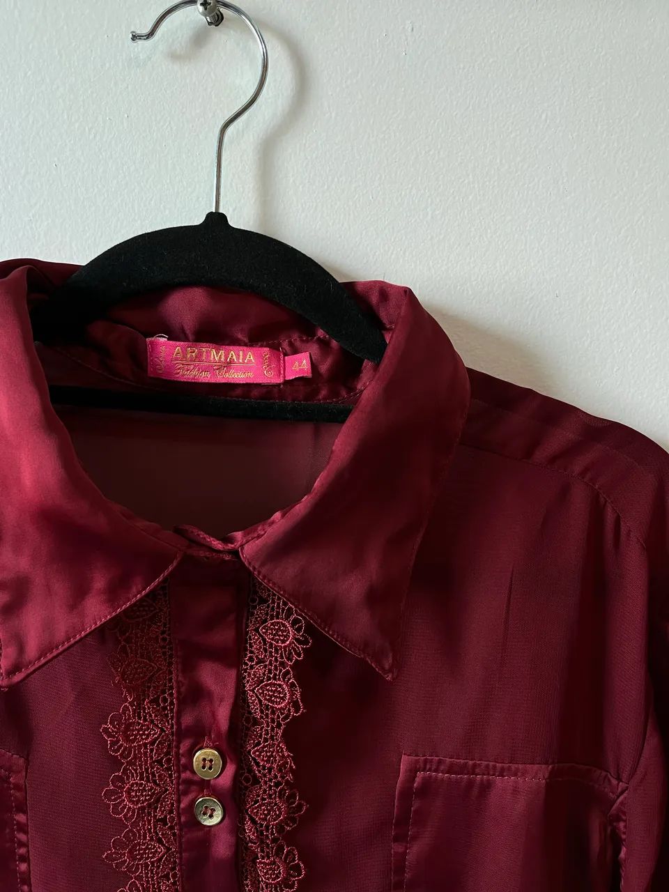 Camisa vinho feminina - Foto 5