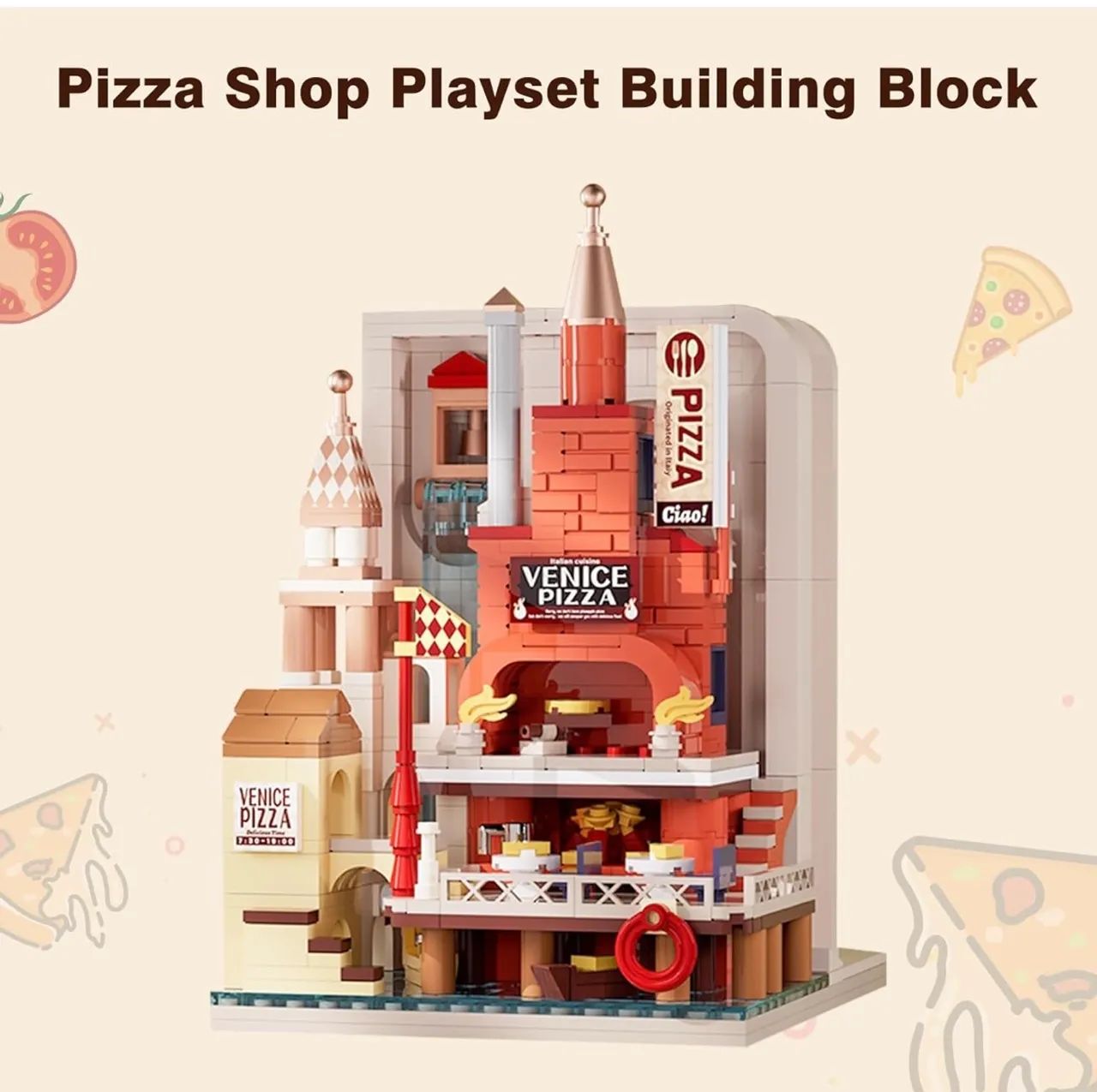 Blocos de montar (tipo lego) Oichy - Venice Pizzeria Mini City Shop (869 peças) |  - Foto 2
