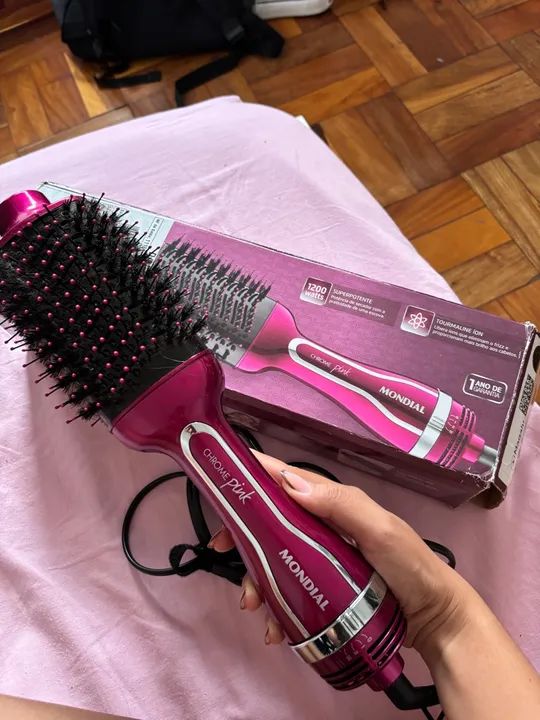Escova Secadora Mondial Chrome Pink - Foto 2