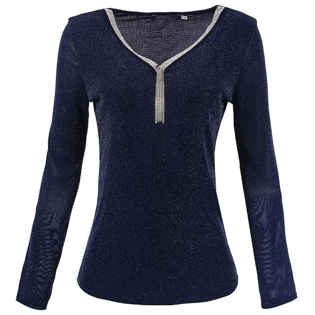 Blusa feminina cintilante com pingente (novo) - Foto 2