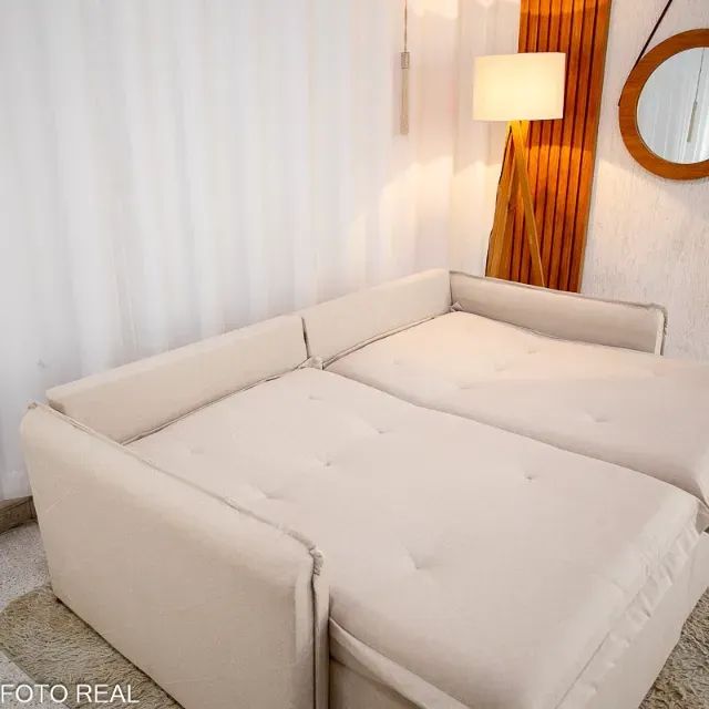 Sofá Cama Retrátil Lima 2.00m Linho Sem Caixa  Pronta Entrega! - Foto 2