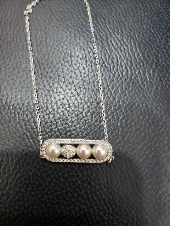 Colar prata e perola swarovski 