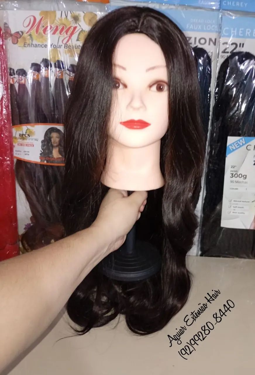 Peruca Wig Castanho 70 cm - Foto 5