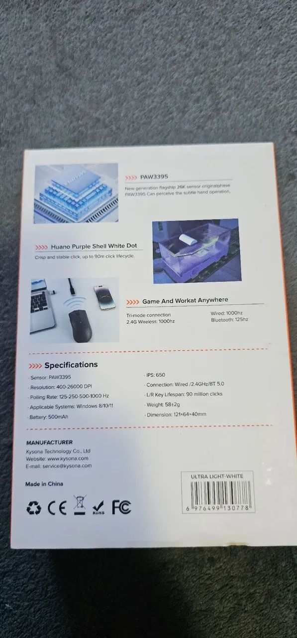 Mouse Gamer Ultra-Leve Kysona - Foto 2