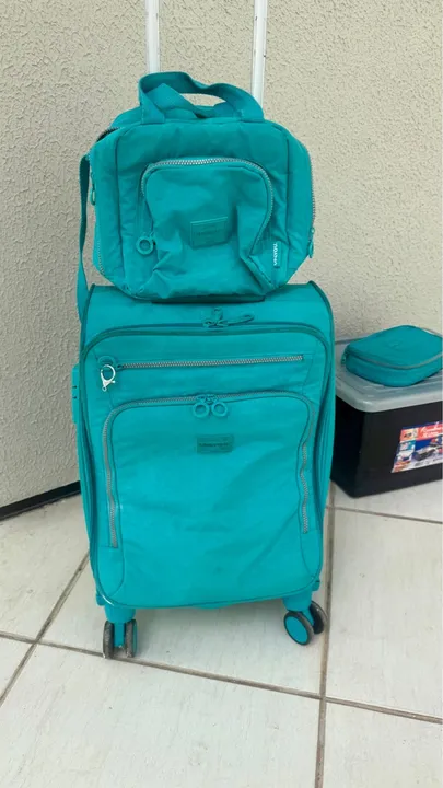 Mochila escolar azul turquesa