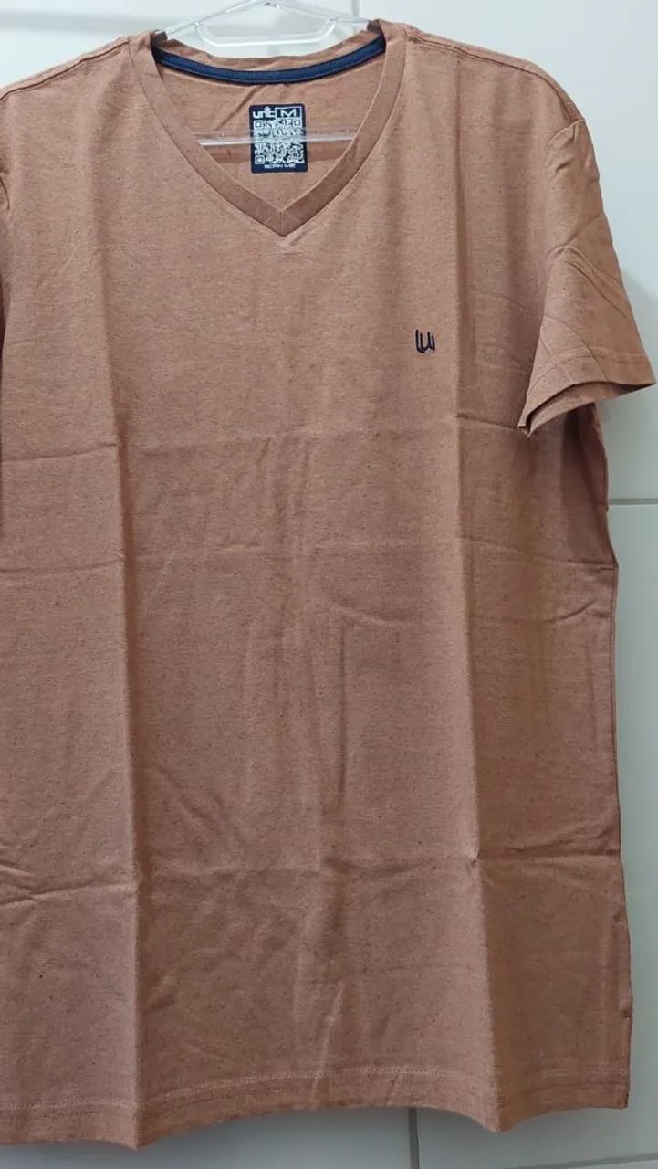 Camiseta V-neck Bege - Conforto e Estilo ( M ) - Foto 5