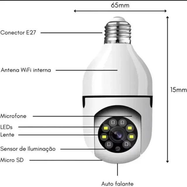 Câmera de Segurança Wi-Fi com Visão Noturna - Foto 3