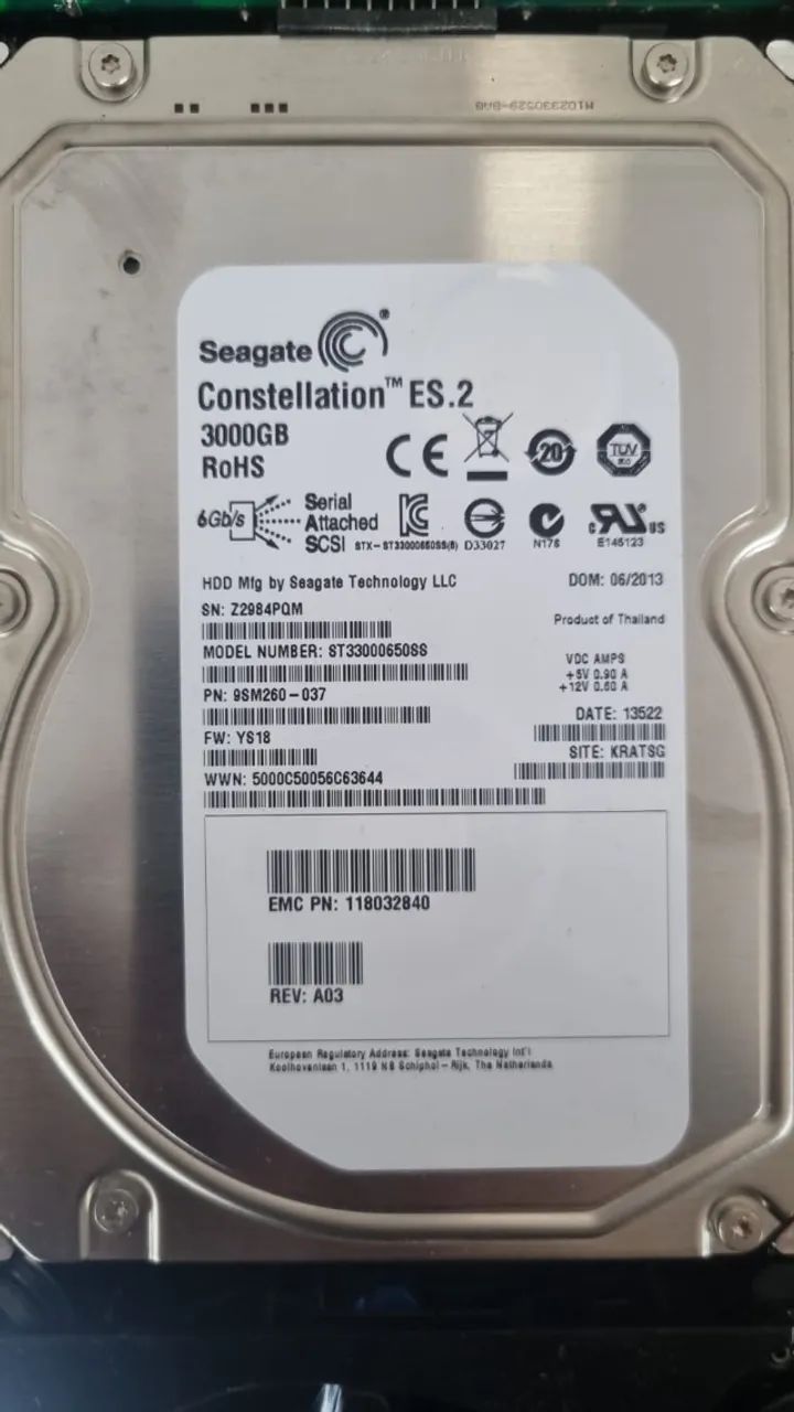 Armazenamento Hd seagate 3tb sas 7.2k