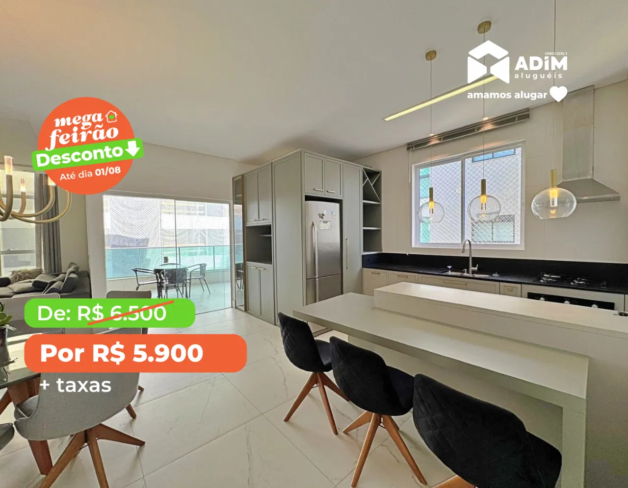 Apartamento para aluguel, 3 quartos, 3 suítes, 2 vagas, Meia Praia - Itapema/SC