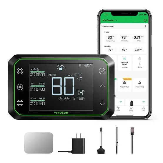 Controlador p/ Grow Vivosun Growhub e42a + Exaustor T4 Aerozesh + Filtro de carvão