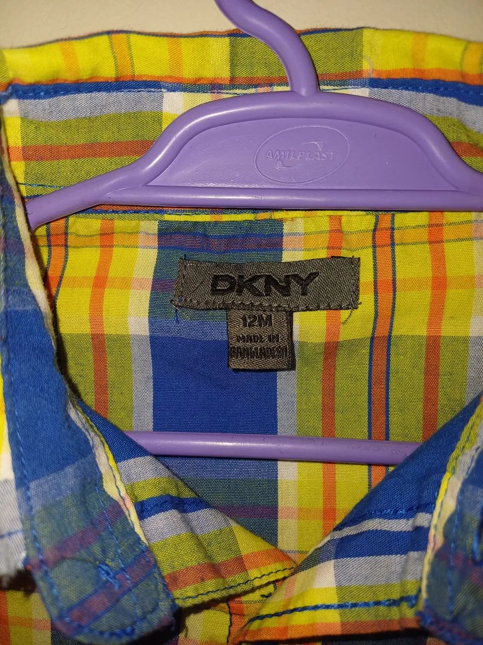 Camisa Xadrez DKNY Infantil semi-nova  - Foto 3