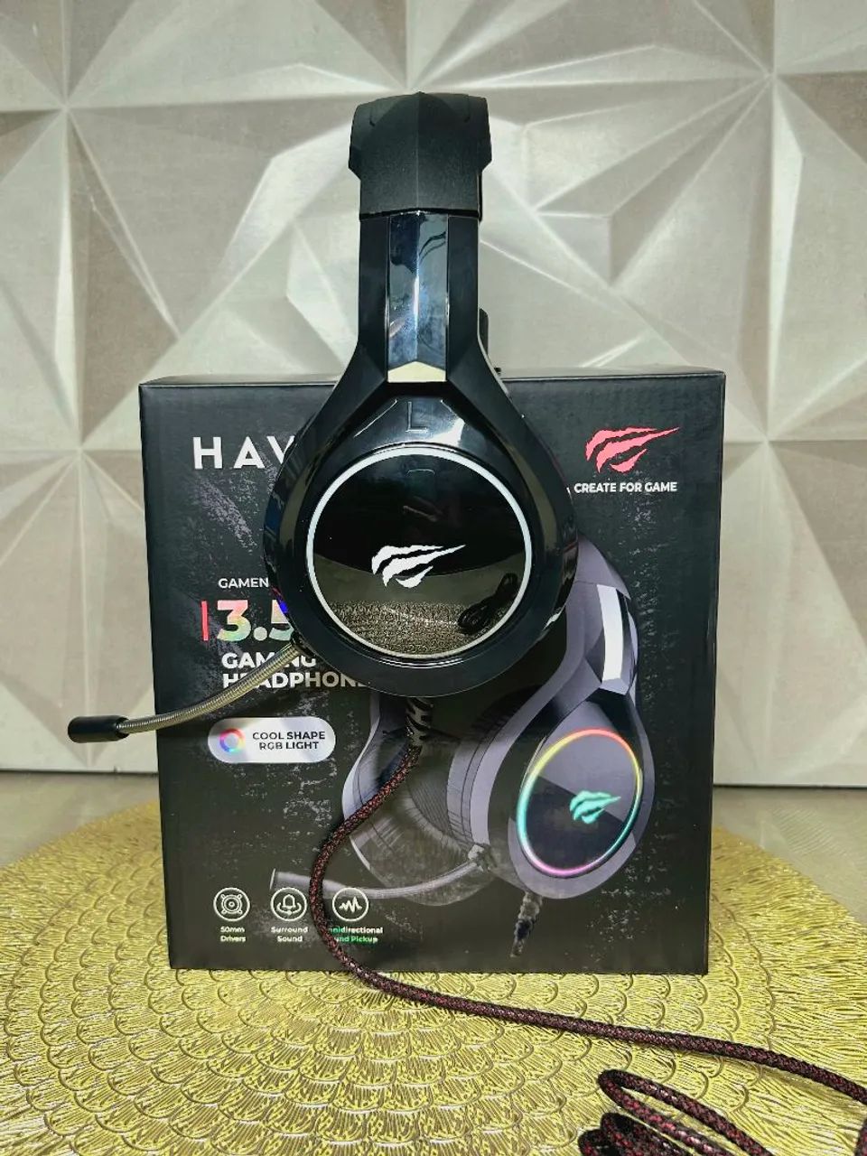 Headset Havit com Fio - Conforto, Qualidade e Estilo RGB - Foto 3