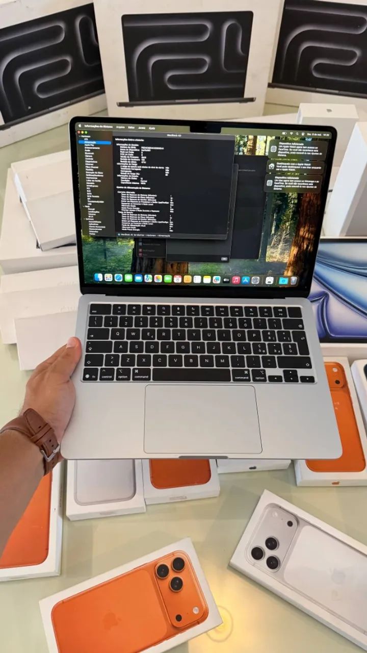 MacBook M4 Air 16GB 256GB - Sky Blue - Bateria 100% 11 Ciclos - 3