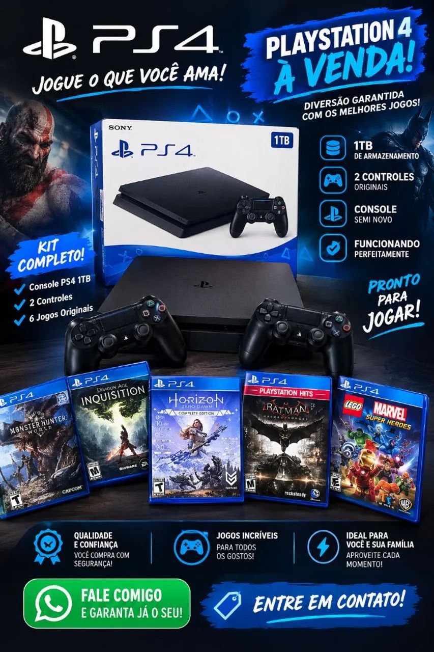 Ps4 1 tera todo original 2 controles