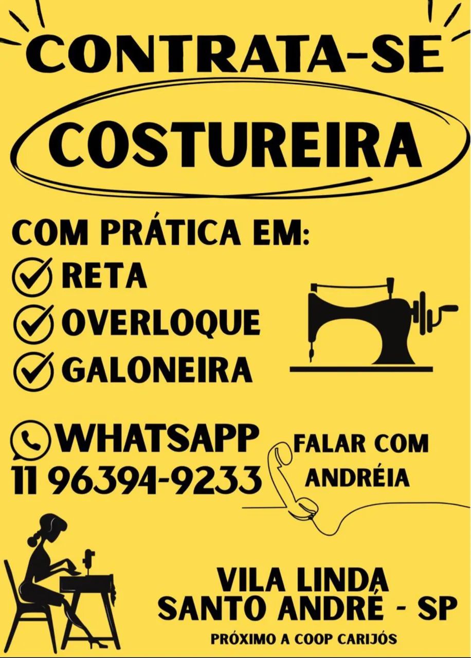 Preciso de costureira 