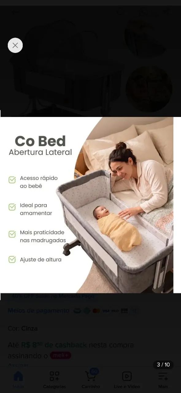 Berço moises seminovo  para bebe - Foto 3