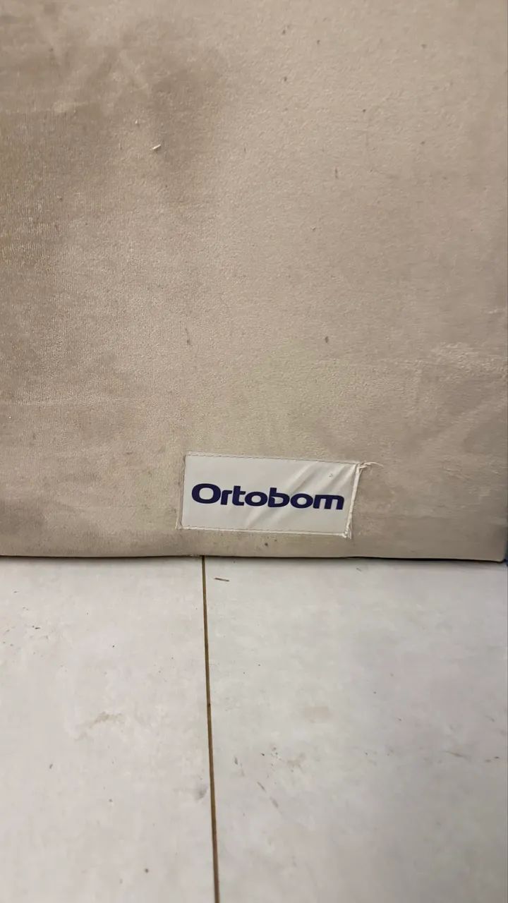 Cabeceira Casal Ortobom Estofada Suede Bege - Foto 2