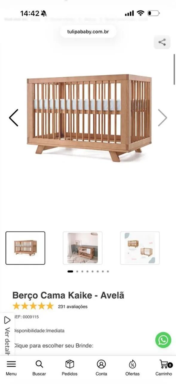 Vendo Berço em madeira maciça - Foto 2