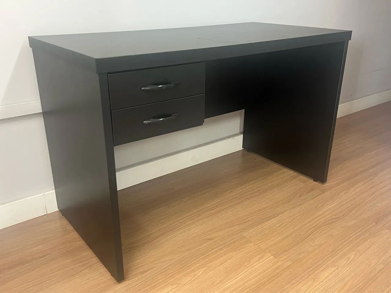 Mesa Escritório Preta com 2 Gavetas