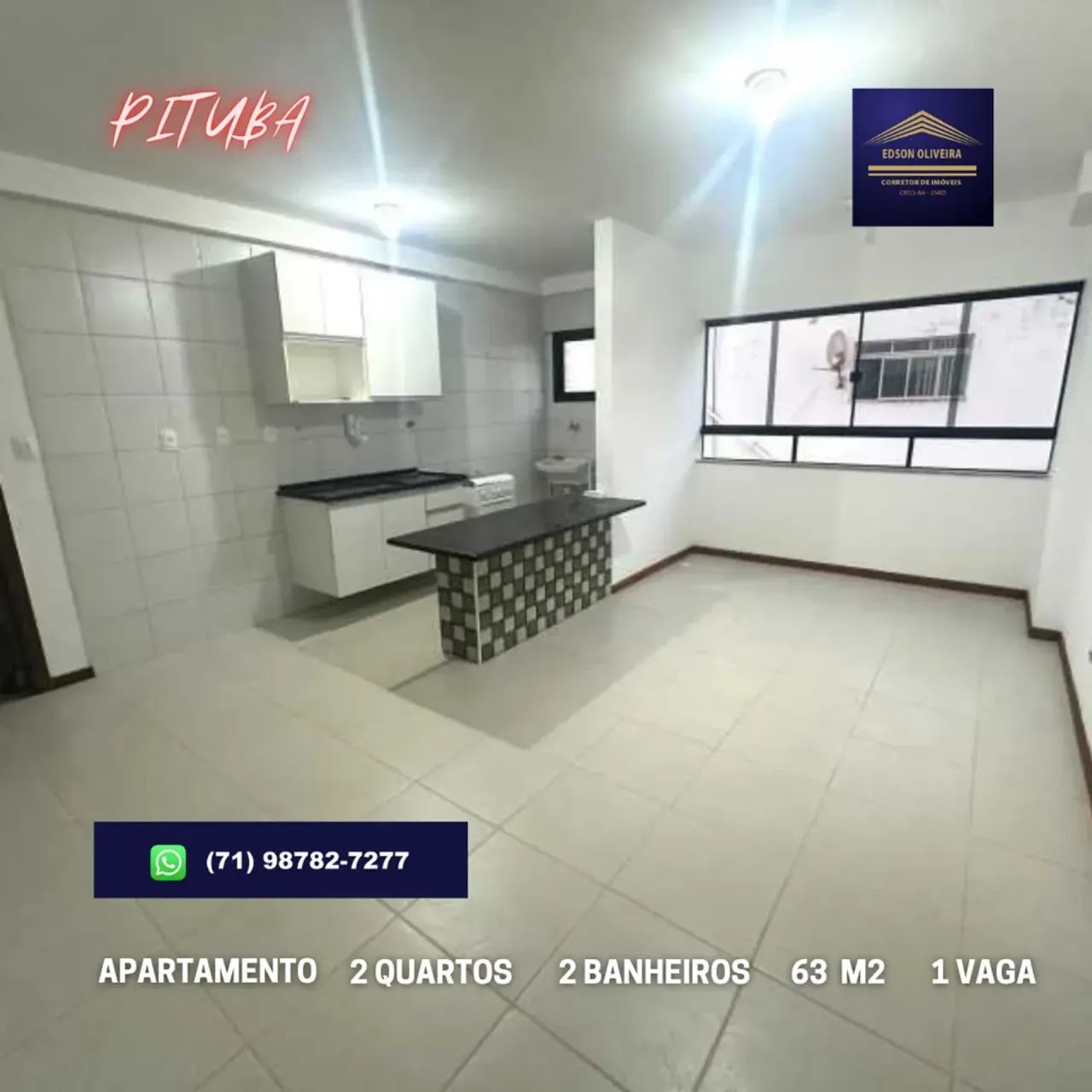 APARTAMENTO 2 QUARTOS (1 SUÍTE), 63M², NA PITUBA