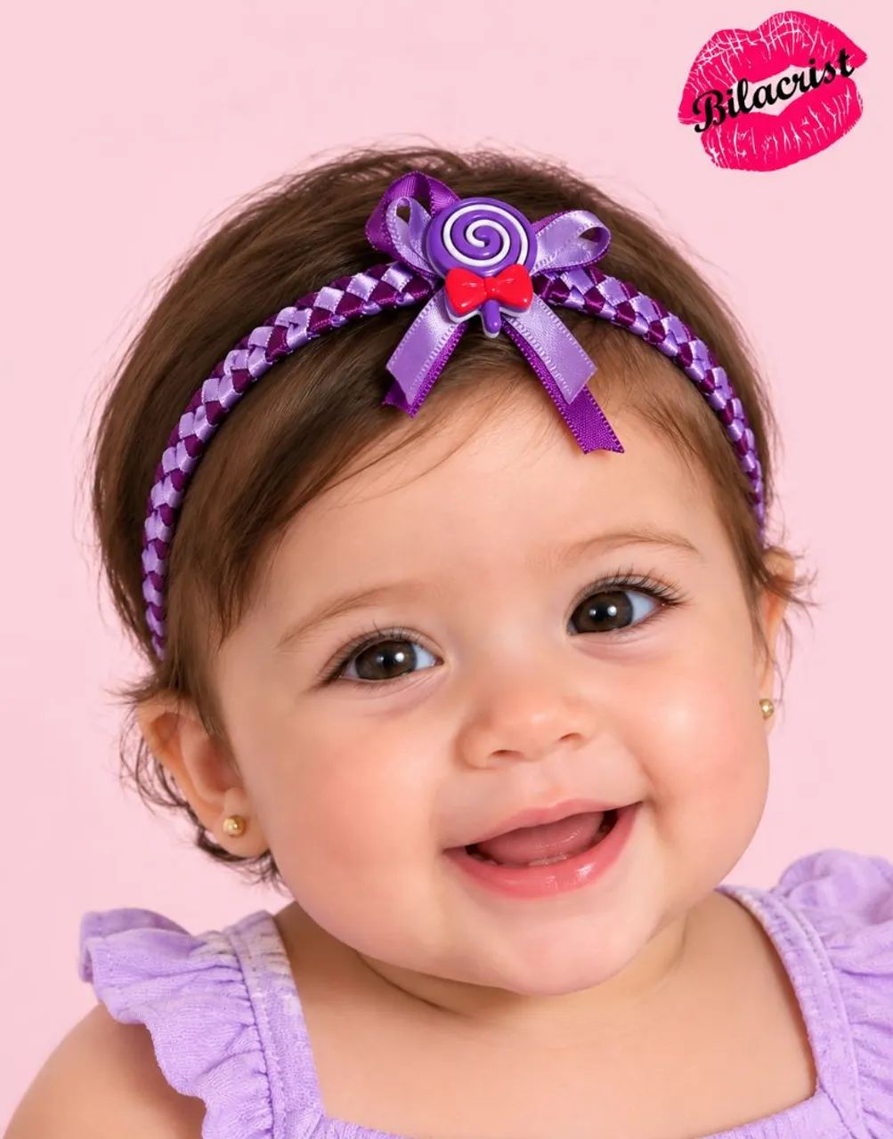 Tiara bebê cetim artesanal  - Foto 2