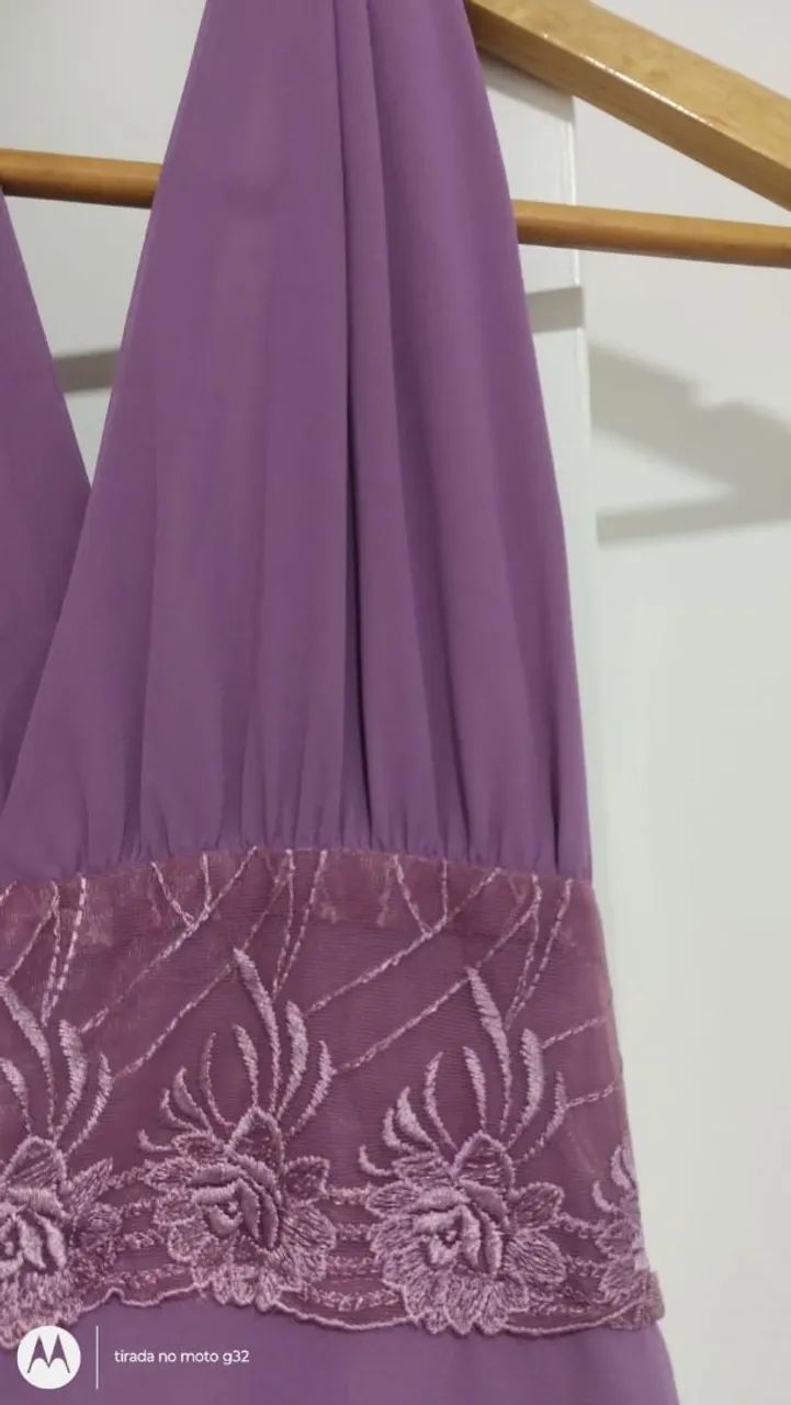 Vestido longo lilás