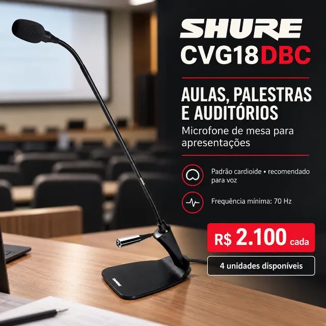  Shure CVG18DBC ? Microfone Profissional de Mesa - Foto 2