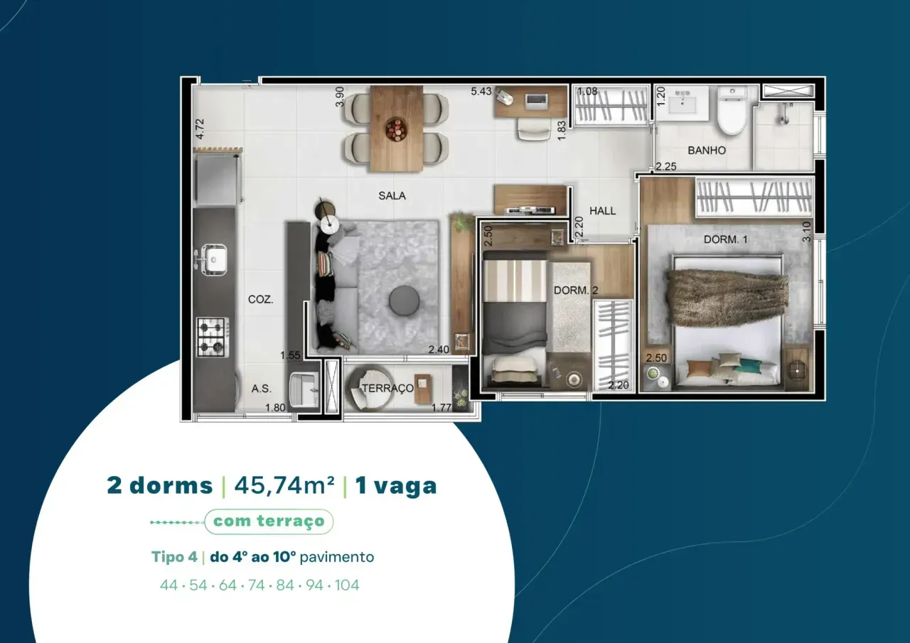 PLANTA 45m²