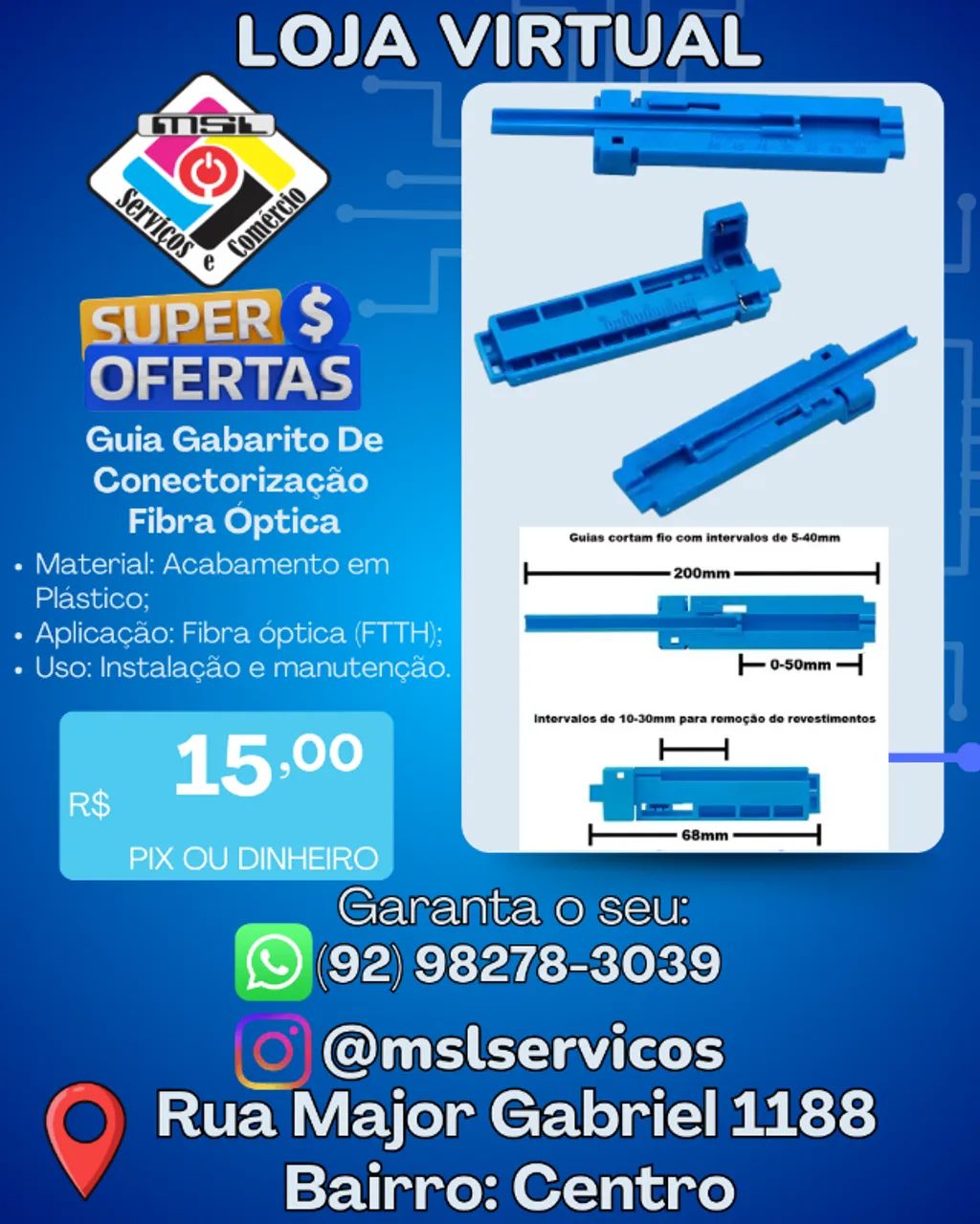 ? Guia Gabarito de Conectorização Fibra Óptica - Precisão e Agilidade na Instalação