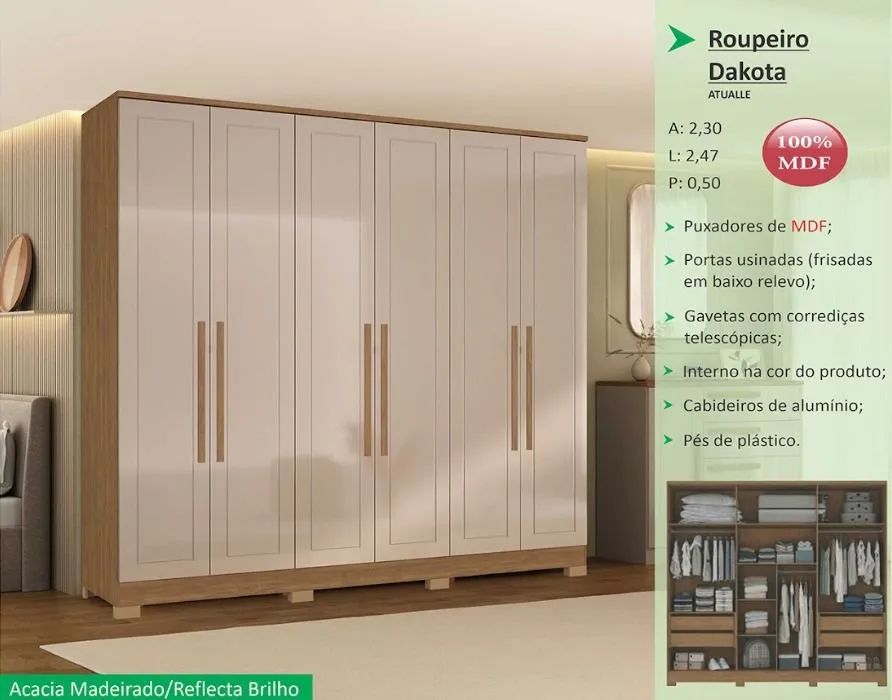 ROUPEIRO DAKOTA 2060 6P MDF