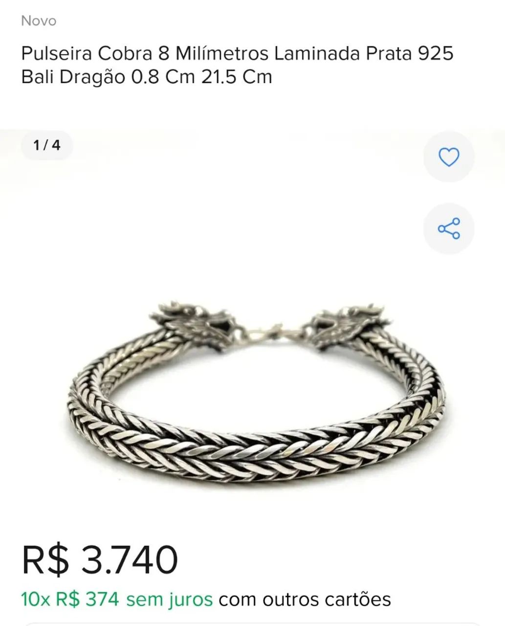 Pulseira de prata 8mm raridade  - Foto 5