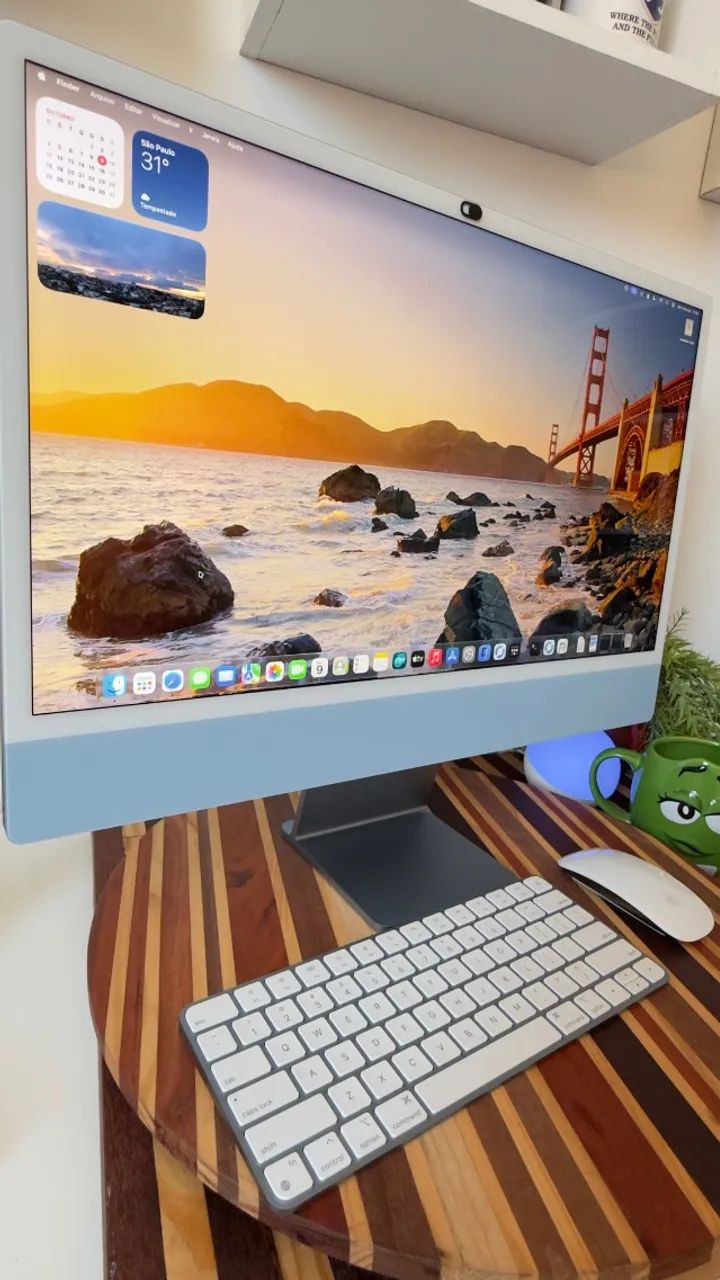 iMac M3 24pol 8GB 256GB Azul Teclado e Mouse (723) - Computadores