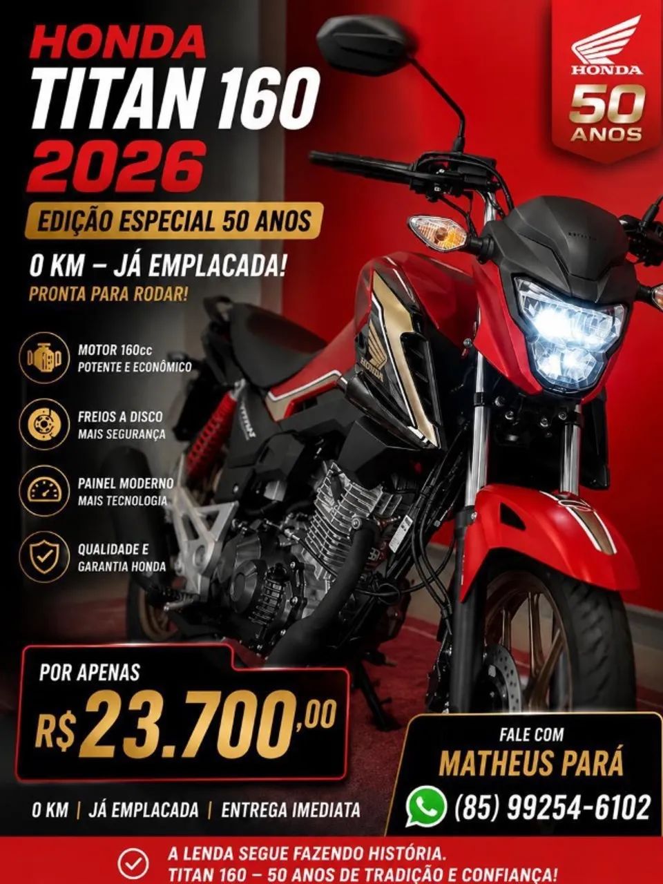 Fan 0km prata e preta já emplacada  - Foto 5