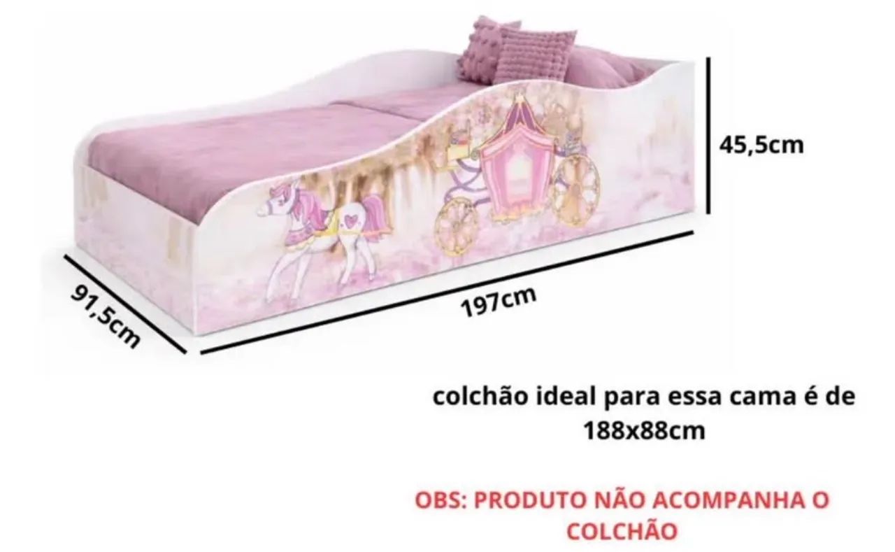 cama solteiro menina princesas - Foto 2