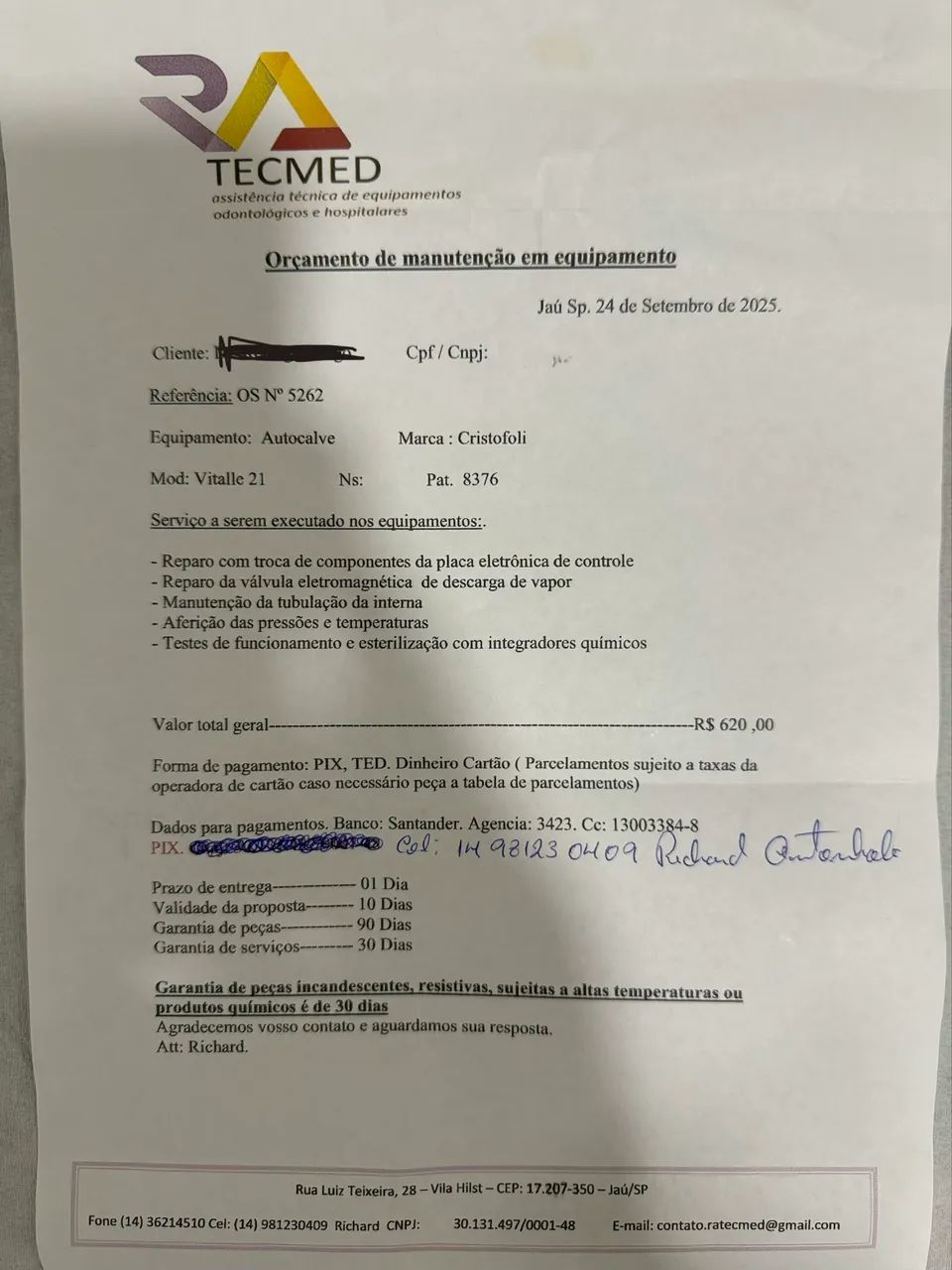 Autoclave Cristofoli Vitale 21 litros - Foto 3