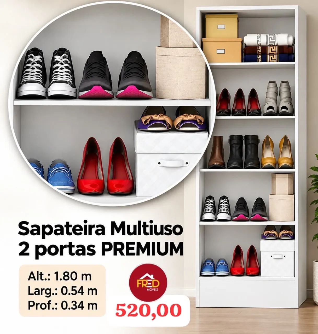 Sapateira multiuso com espelho oferta  - Foto 3