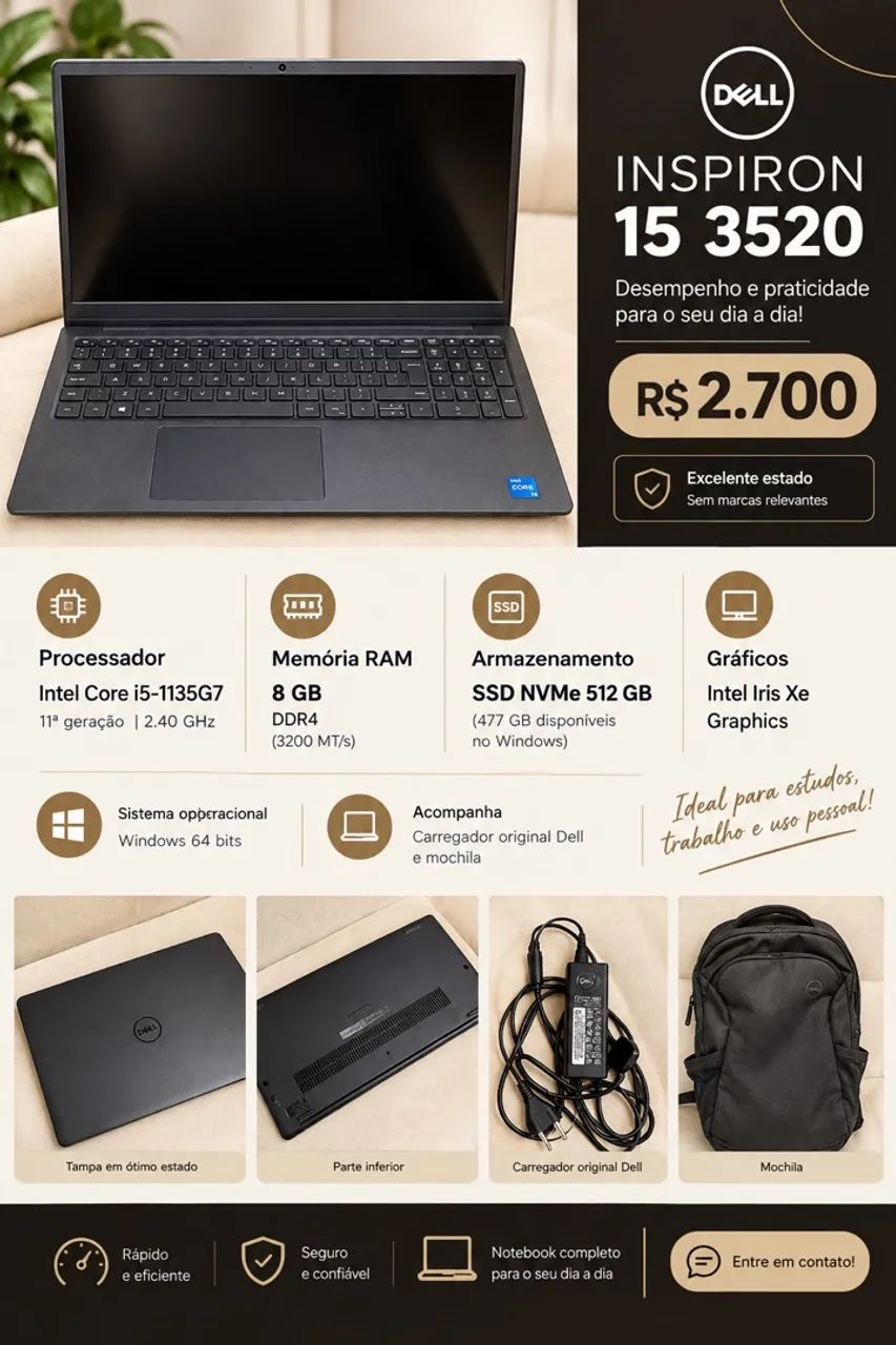NOTEBOOK DELL INSPIRON 15 3520