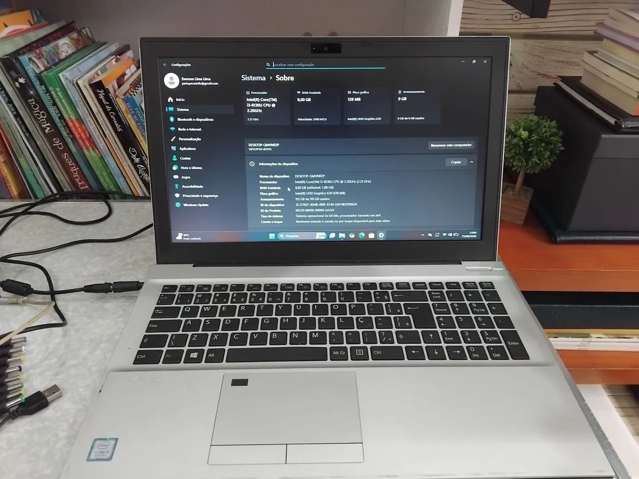 Notebook Vaio Vjf157f11x i3 8180 8gb SSD 120gb
