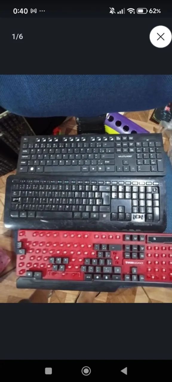 Lote com 7 teclados de várias marcas com defeito 