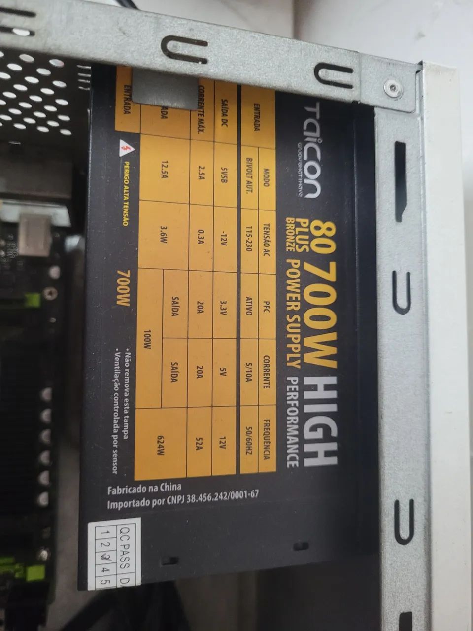 Fonte atx taicon 700W 80plus bronze