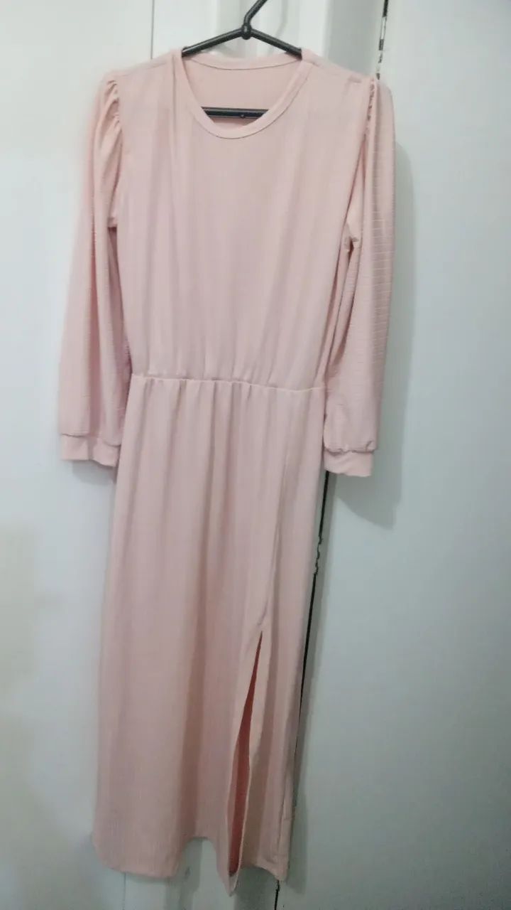 Vestido longo malha canelada  M