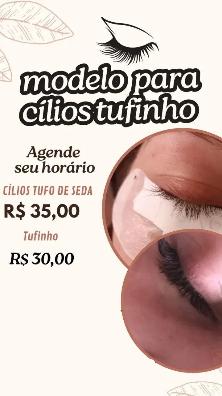 Modelo para cílios tufinho 