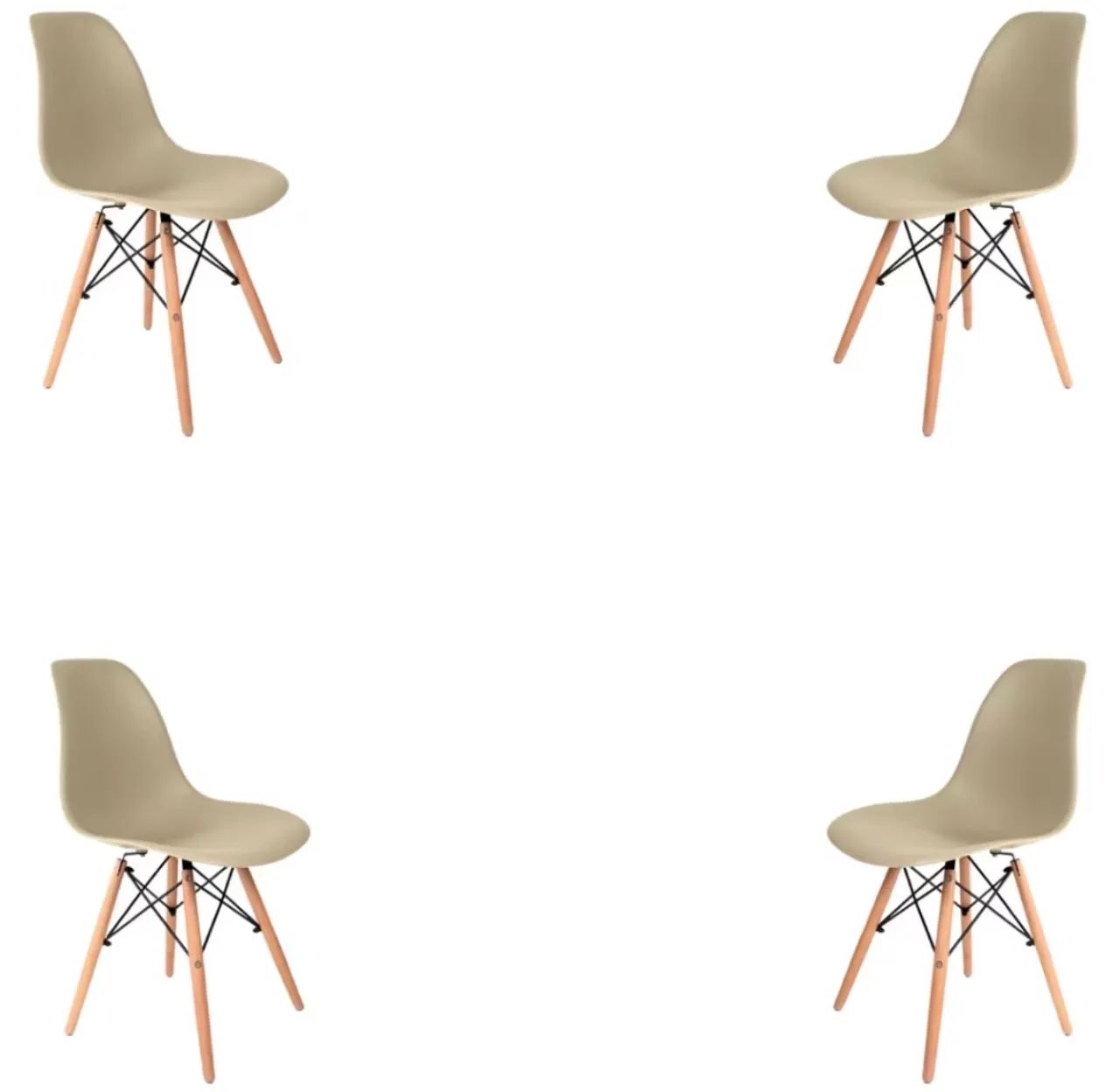 Cadeira Charles Eames Eiffel - cor bege  - Foto 3
