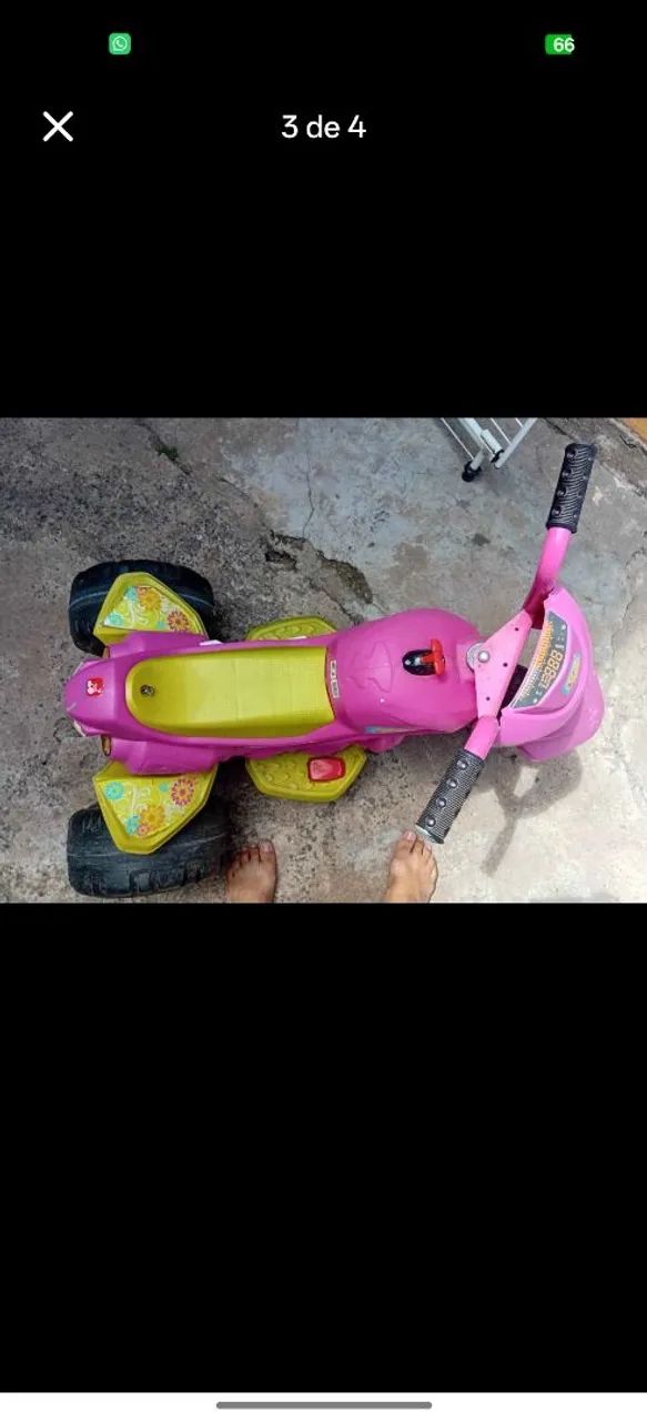 Moto elétrica infantil rosa 