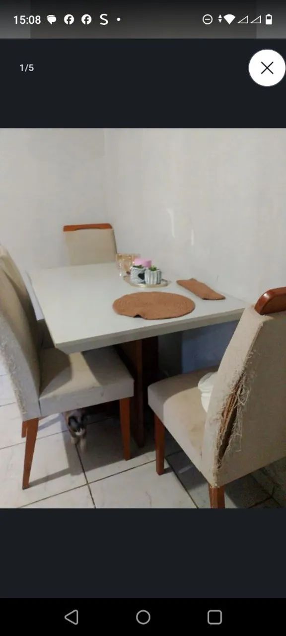 Conjunto de mesa 4 cadeiras  - Foto 3