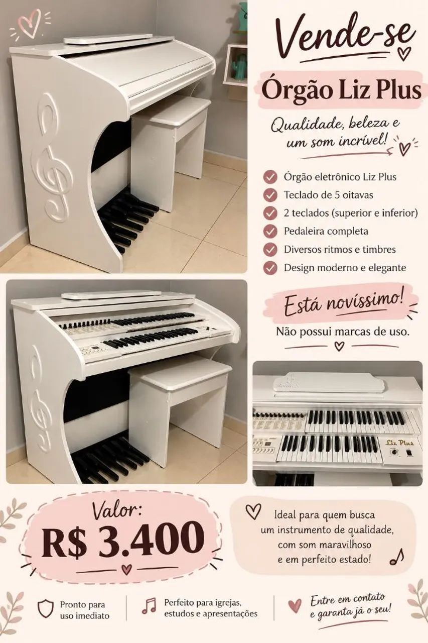 3. 400  órgão novíssimo!!!