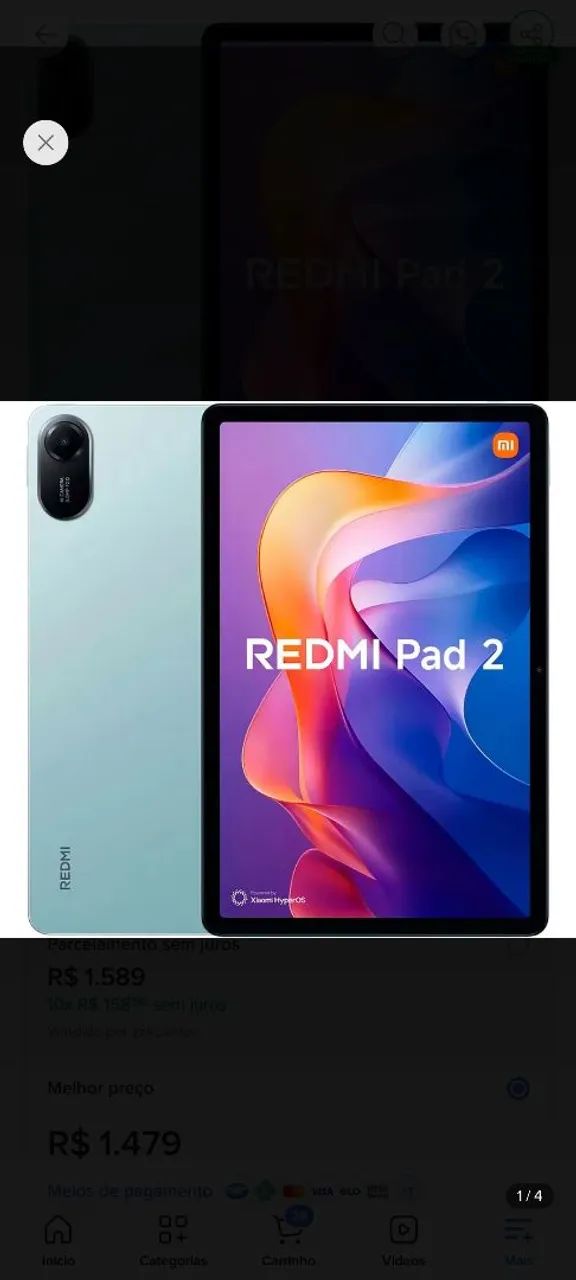 Tablet redmi pede 2 com controle 