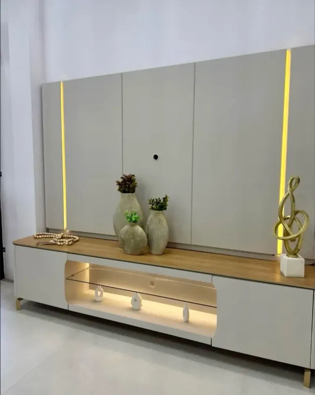 PAINEL + RACK SANTORINI 2,40M  MDF. PRONTA ENTREGA. - Foto 3