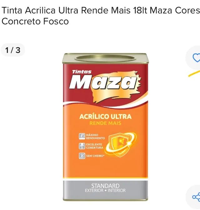 TINTA ACRÍLICA MAZA  18L rende mais concreto